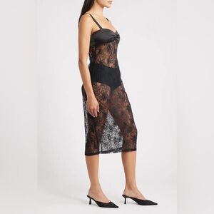 ARTLESS FOREVER Chic Black Lace Slip Dress
